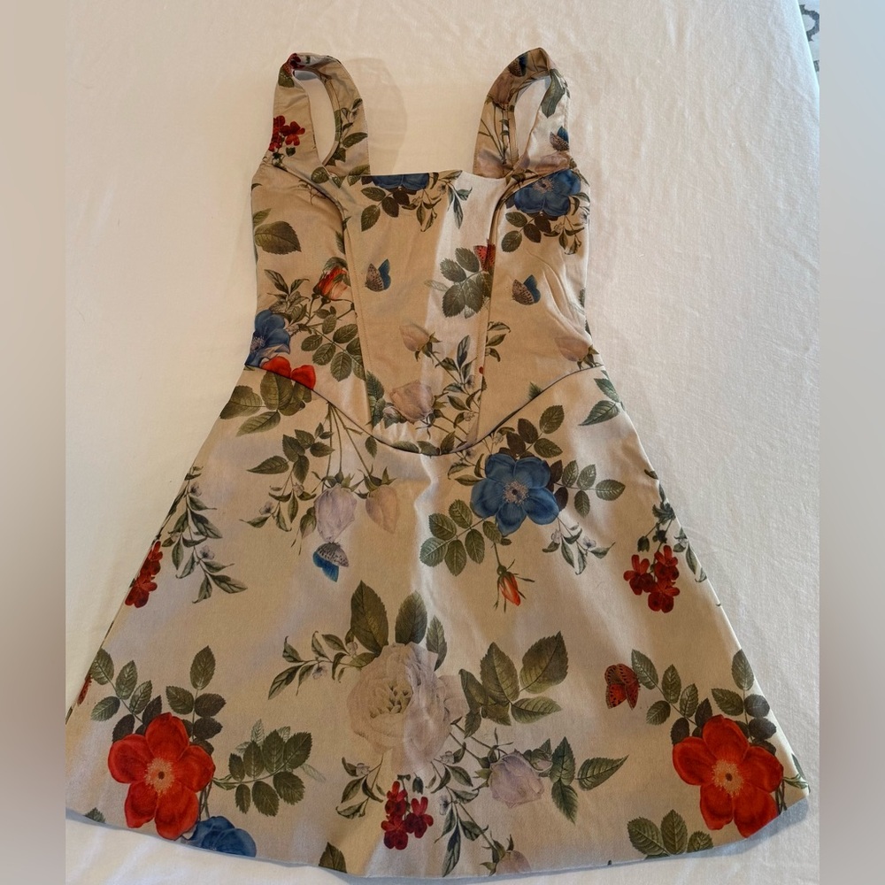 PrettyLittleThing Floral Dress with Red and Green Accents
